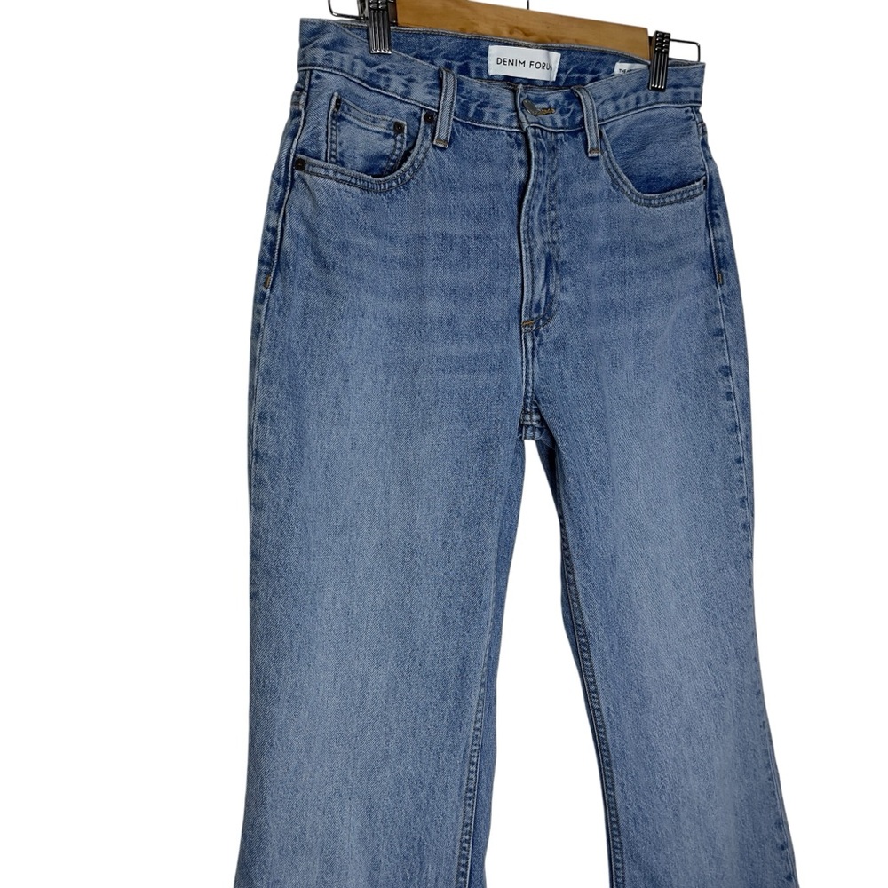 Aritzia Denim Forum Marianne Mid Loose Flare 32L size 27 Medium Wash - Picture 7 of 12